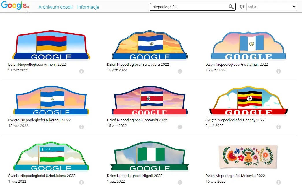 Google Doodle indywidualna tożsamość krajów