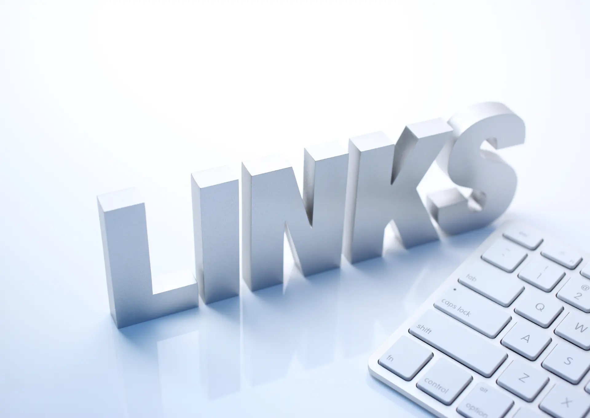biały napis links