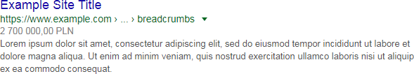 Rich Snippets Cena