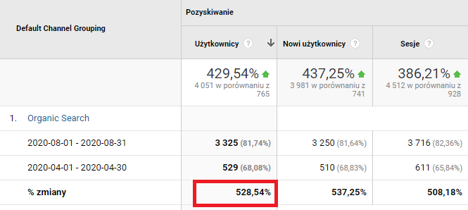 Google Analytics - pozycjonowanie portalu informacyjnego