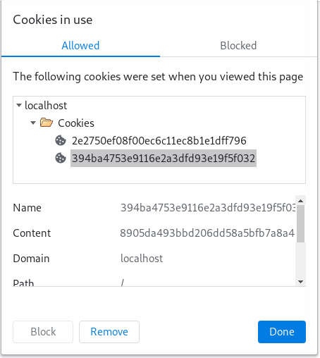 okno modalne Google Chrome pokazujące wykorzystywane ciasteczka