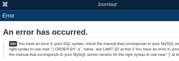 komunikat o błędzie w zapytaniu SQL