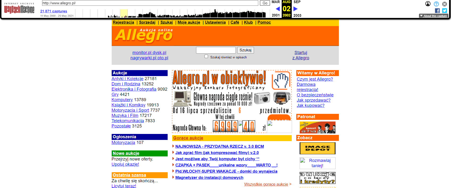 wayback machine allegro