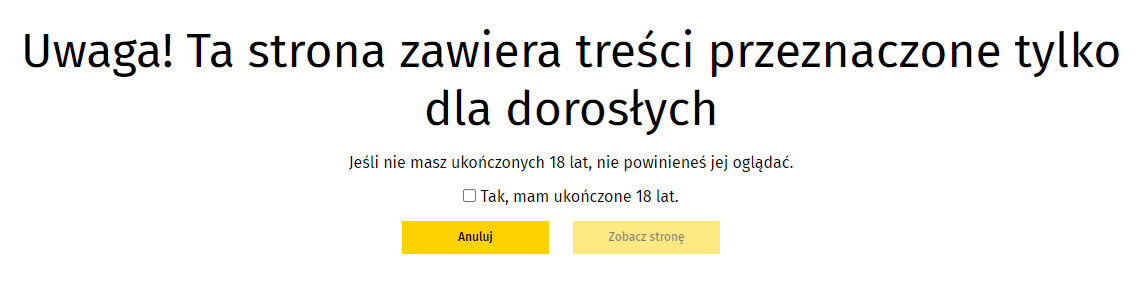 bramka wiekowa w serwisie erotycznym