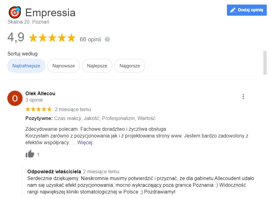 opinie o firmie SEO