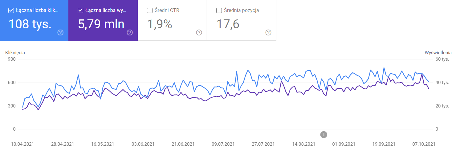 statystyki w raporcie SEO