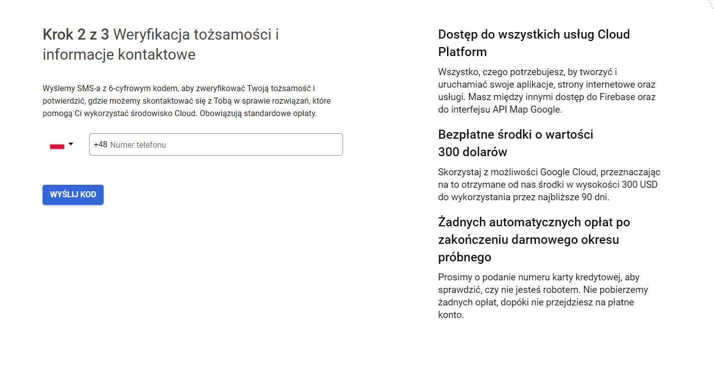 jak założyć konto rozliczeniowe Google Maps krok 5