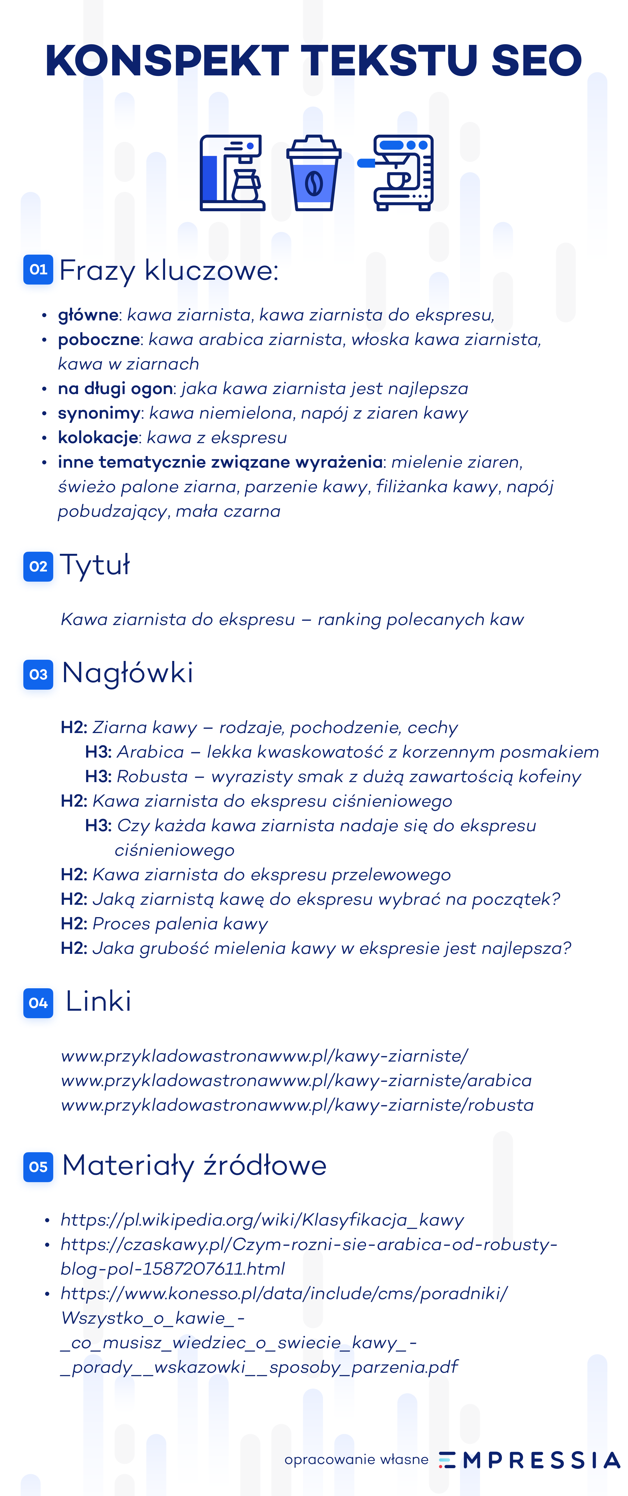 konspekt tekstu seo
