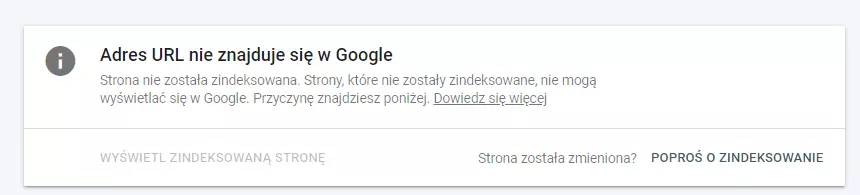 adres URL nie znajduje się w Google