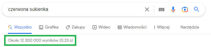 jak szybko wyszukiwarka google pokazuje wyniki