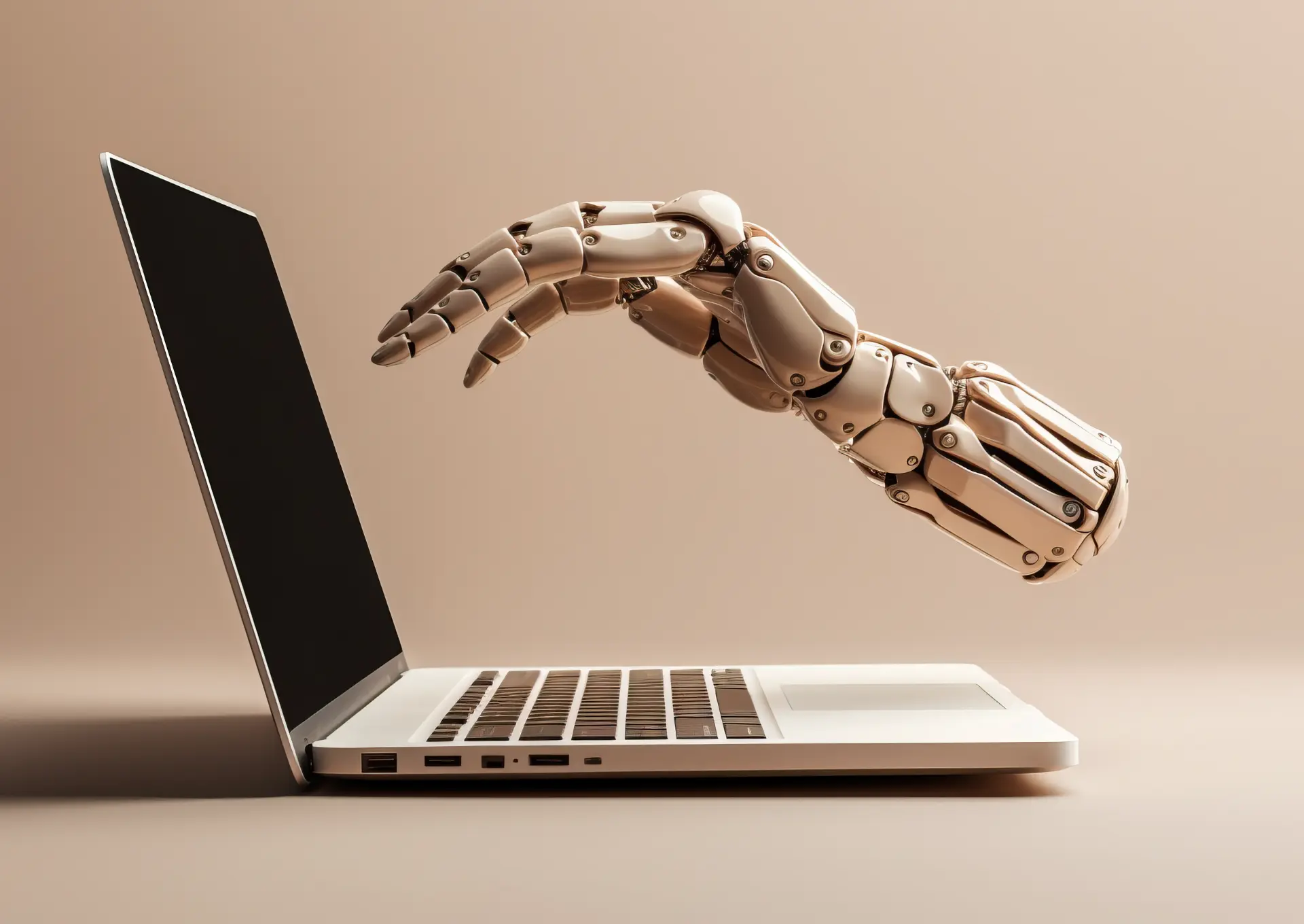 ręka robota laptop