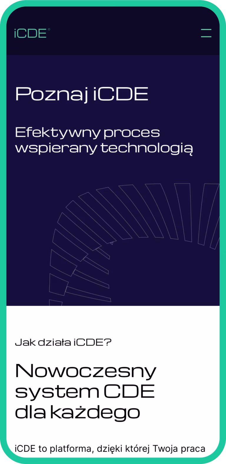 iCDE realizacja strony WWW widok mobile