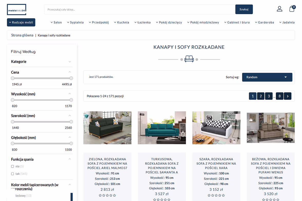 Mebloteka24 case study realizacja e-commerce sklep