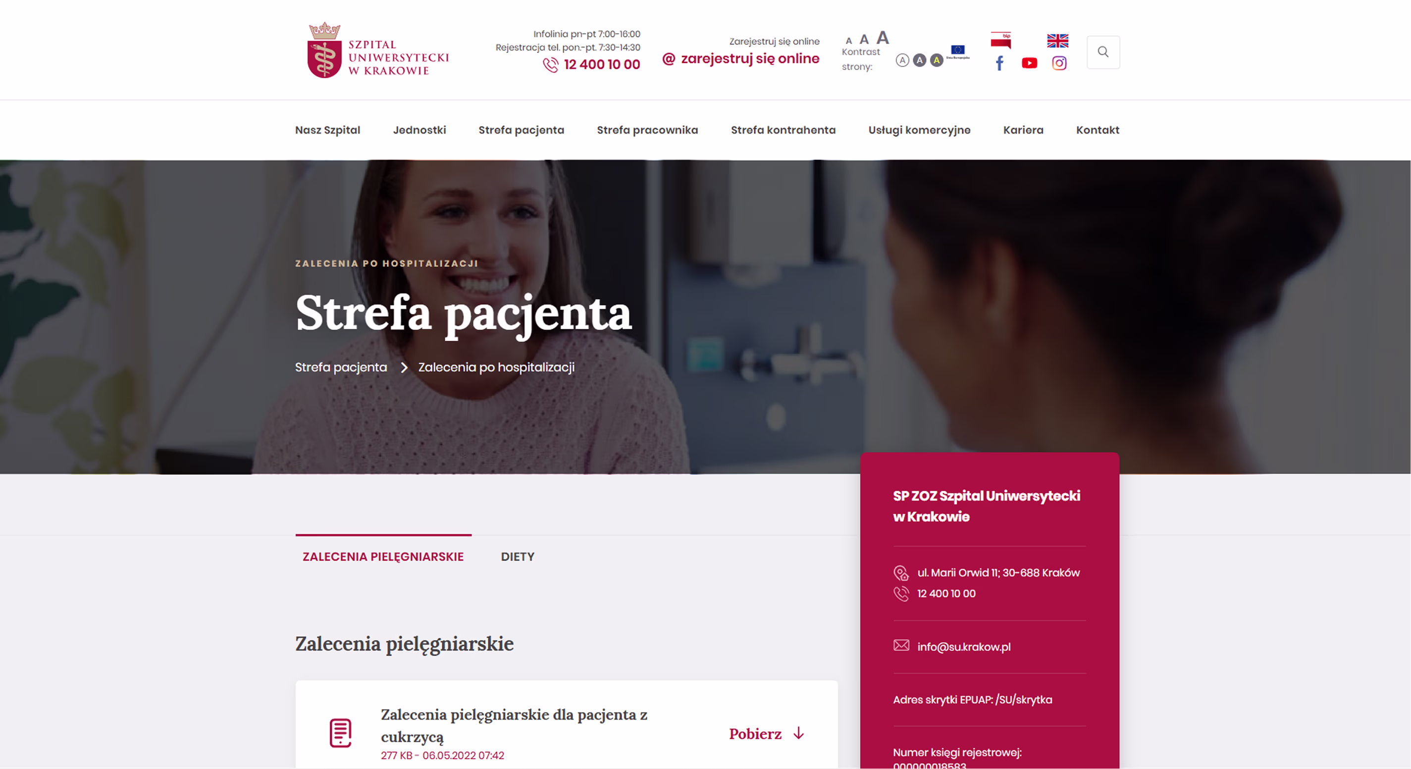 Szpital Uniwersytecki w Krakowie case study WWW Strefa Pacjenta