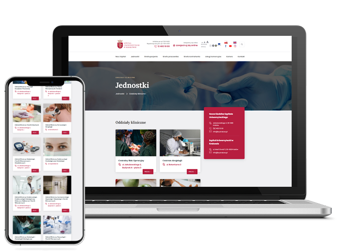 Szpital Uniwersytecki w Krakowie case study WWW