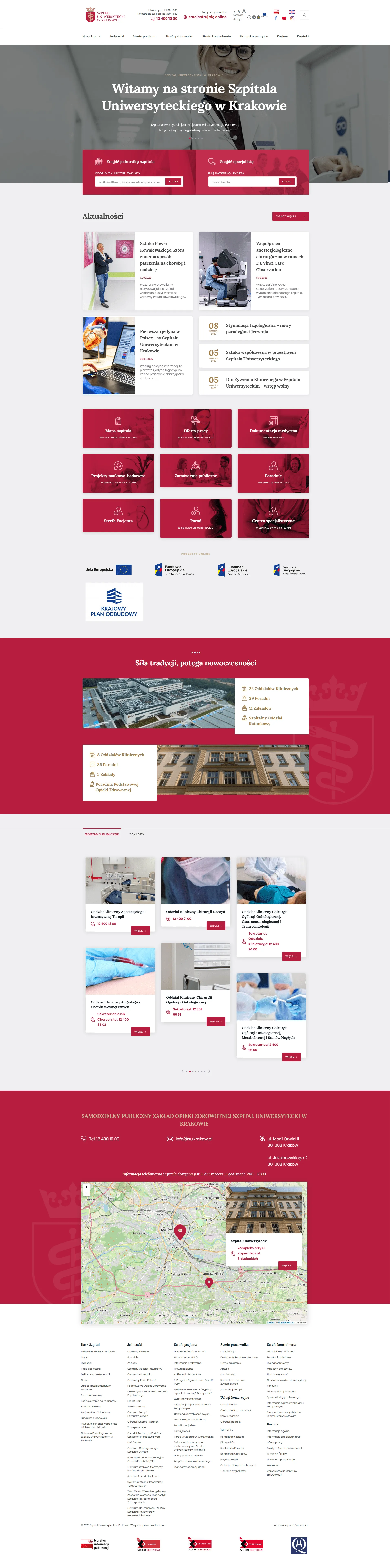 webdesign realizacja Empressia Szpital Uniwersytecki w Krakowie