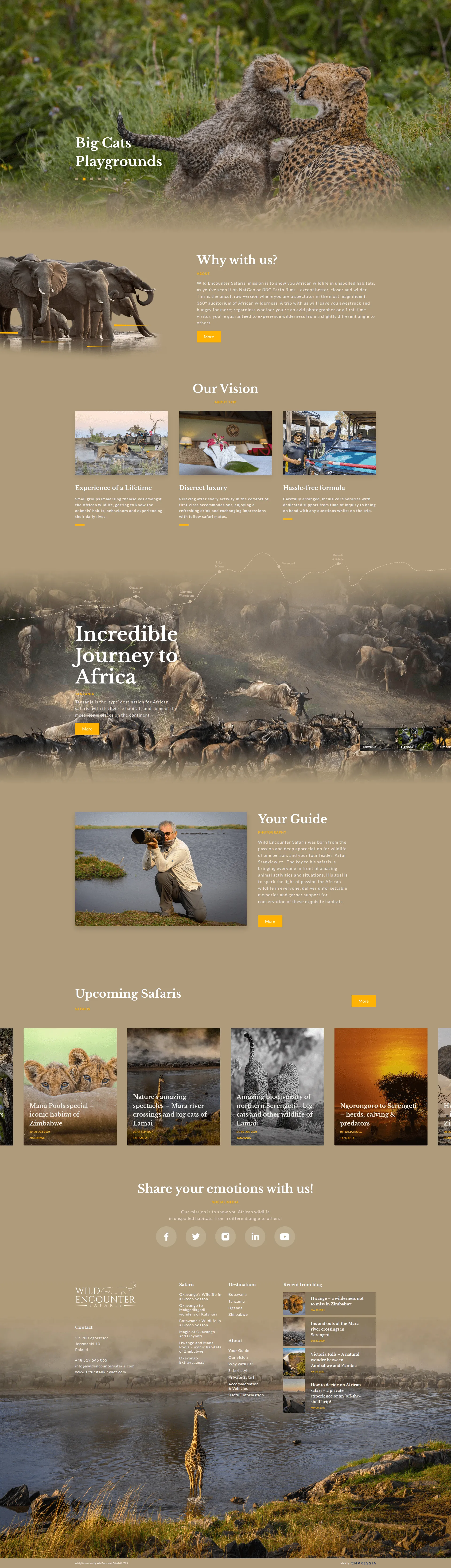 wild encounter safari webdesign homepage
