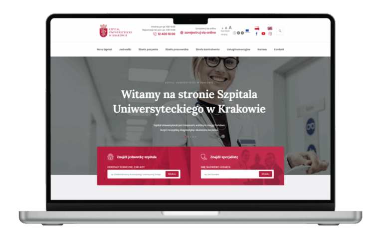 Szpital Uniwersytecki w Krakowie case study WWW
