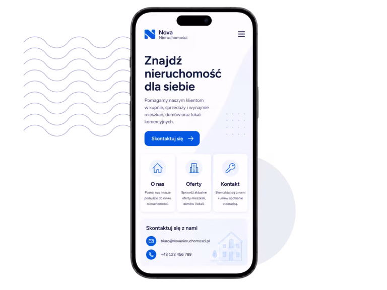 witryna statyczna w widoku mobile