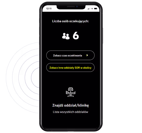 telefon z listą osób oczekujących na SOR